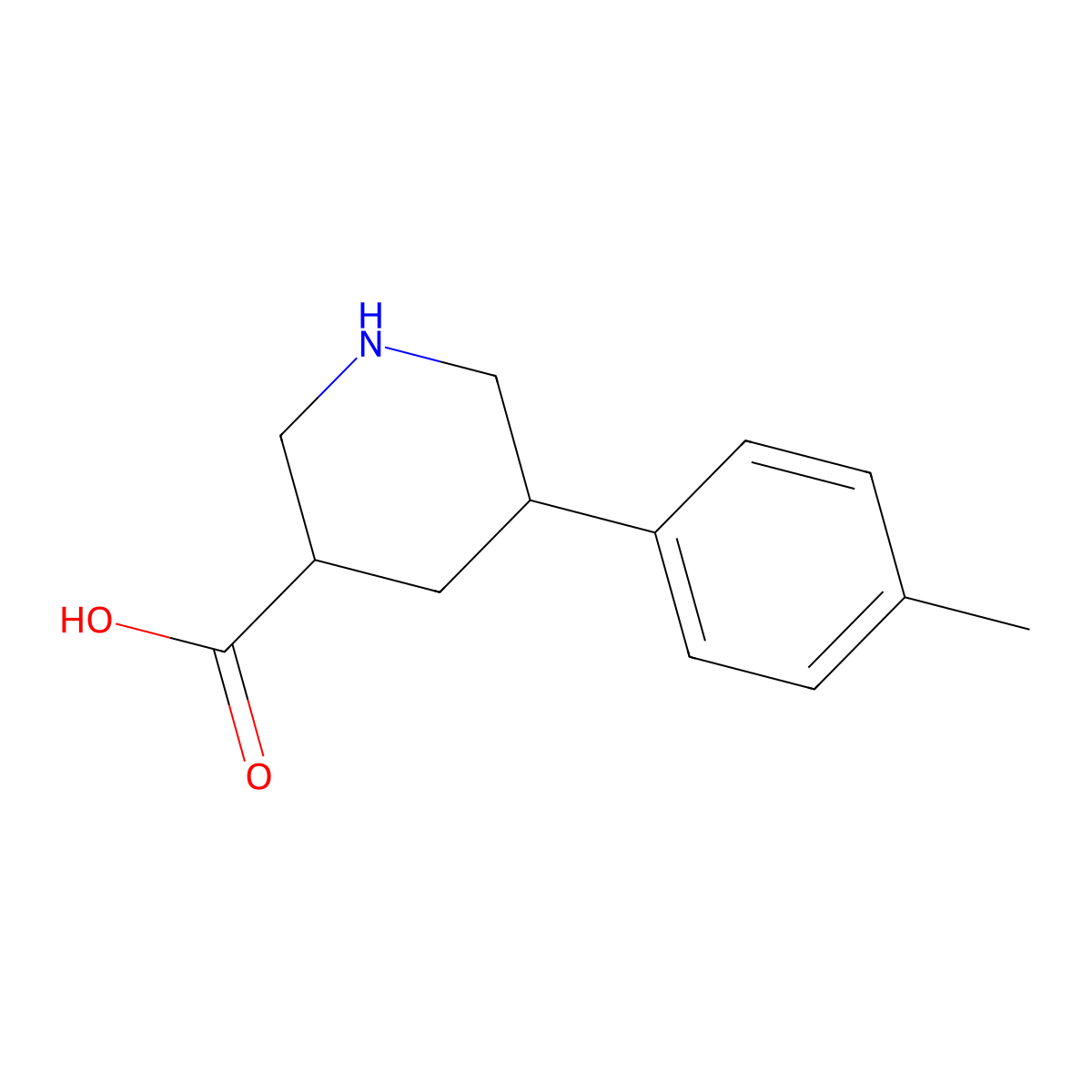 5-(4-Methylphenyl)piperidine-3-carboxylic acid molecular structure, CAS 121260-21-7