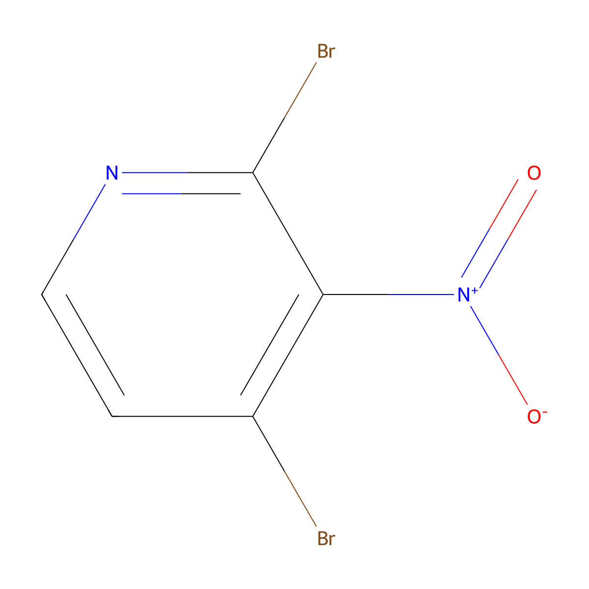 2,4-Dibromo-3-nitropyridine molecular structure, CAS 121263-10-3