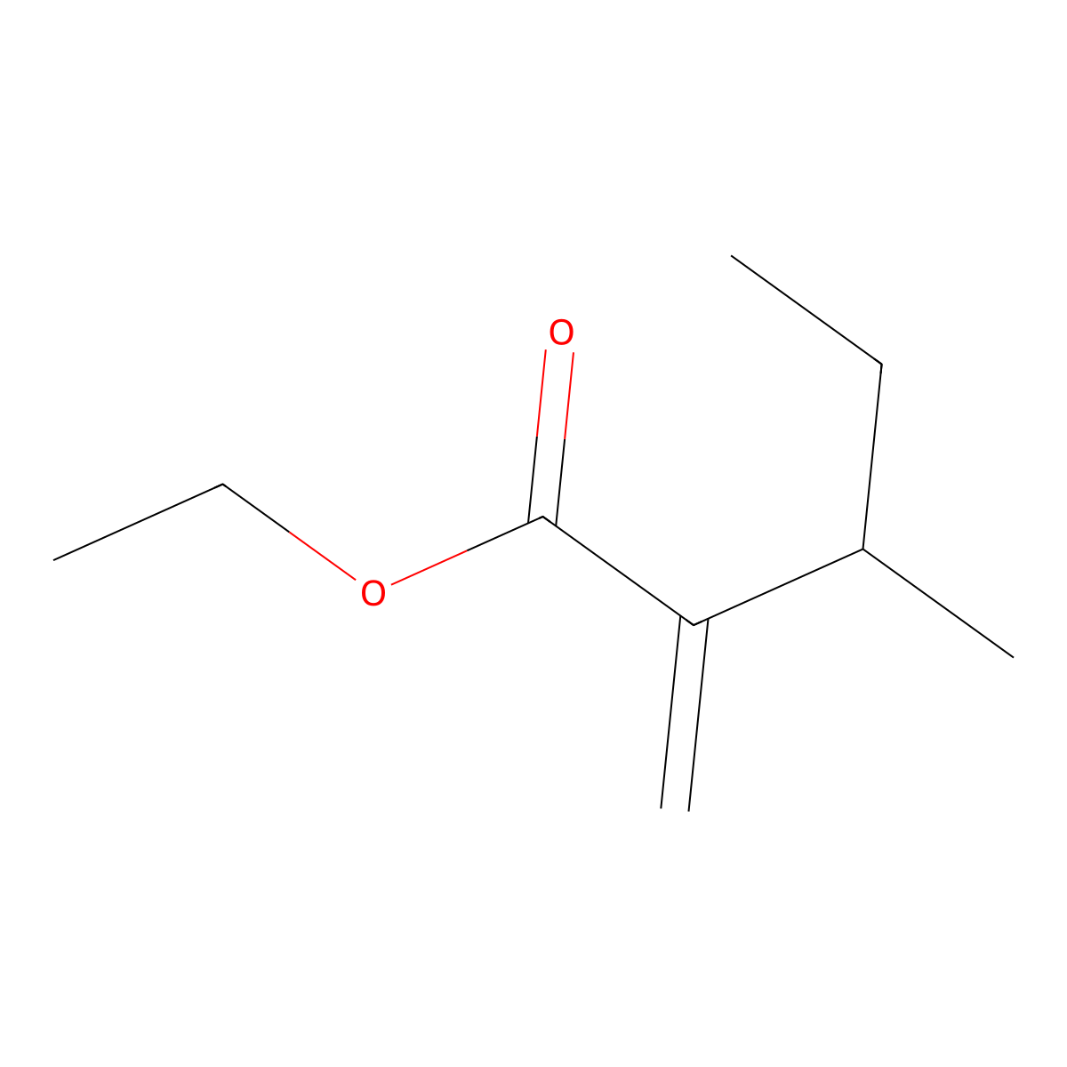 Ethyl 3-methyl-2-methylidenepentanoate molecular structure, CAS 121263-28-3