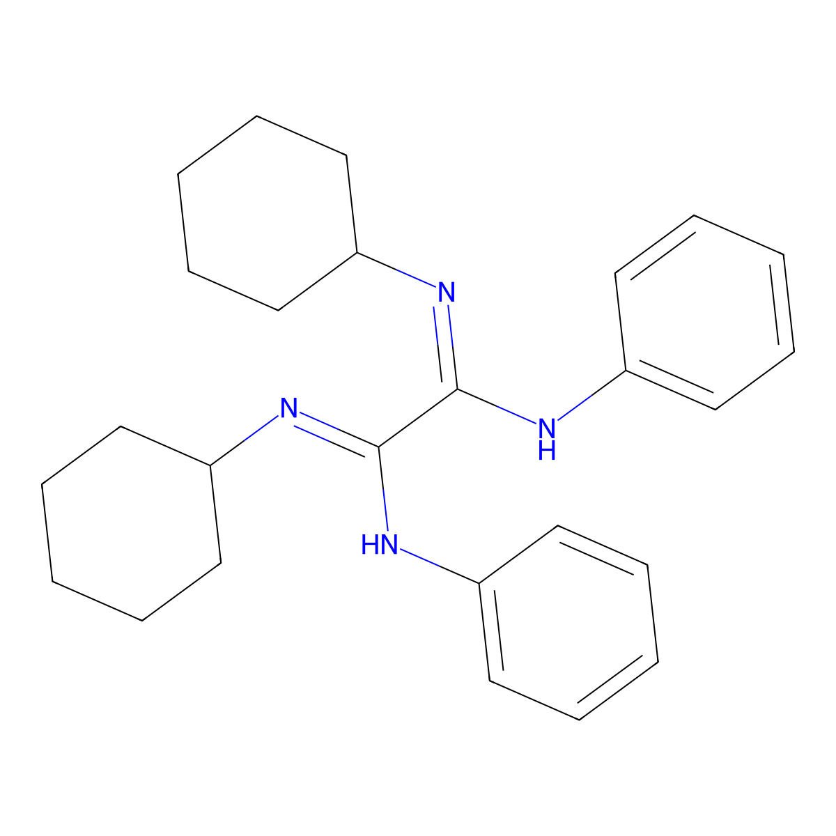 N~1~,N~2~-dicyclohexyl-N'~1~,N'~2~-diphenylethanediimidamide molecular structure, CAS 121264-08-2