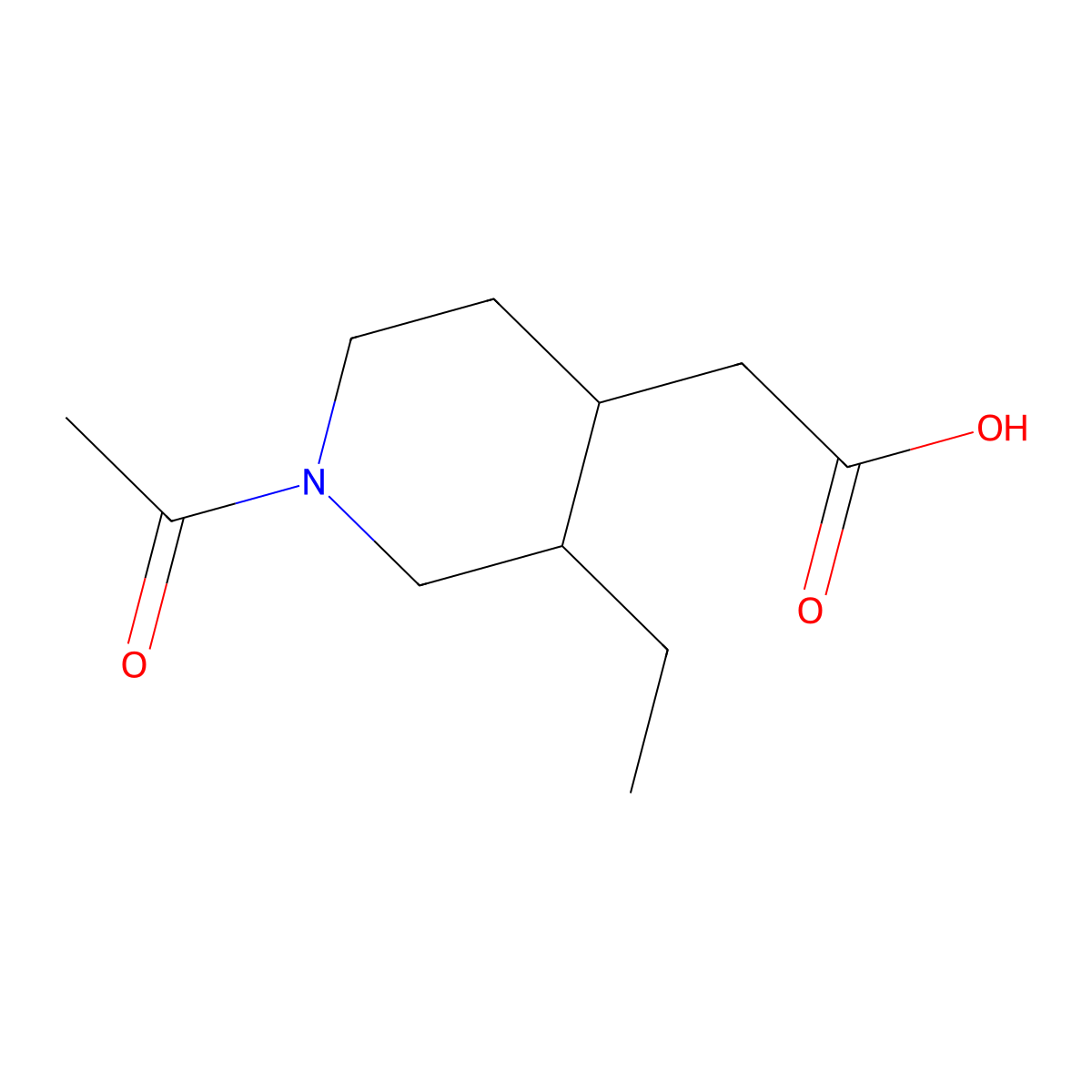 2-[(3R,4S)-1-acetyl-3-ethylpiperidin-4-yl]acetic acid molecular structure, CAS 1212674-73-1