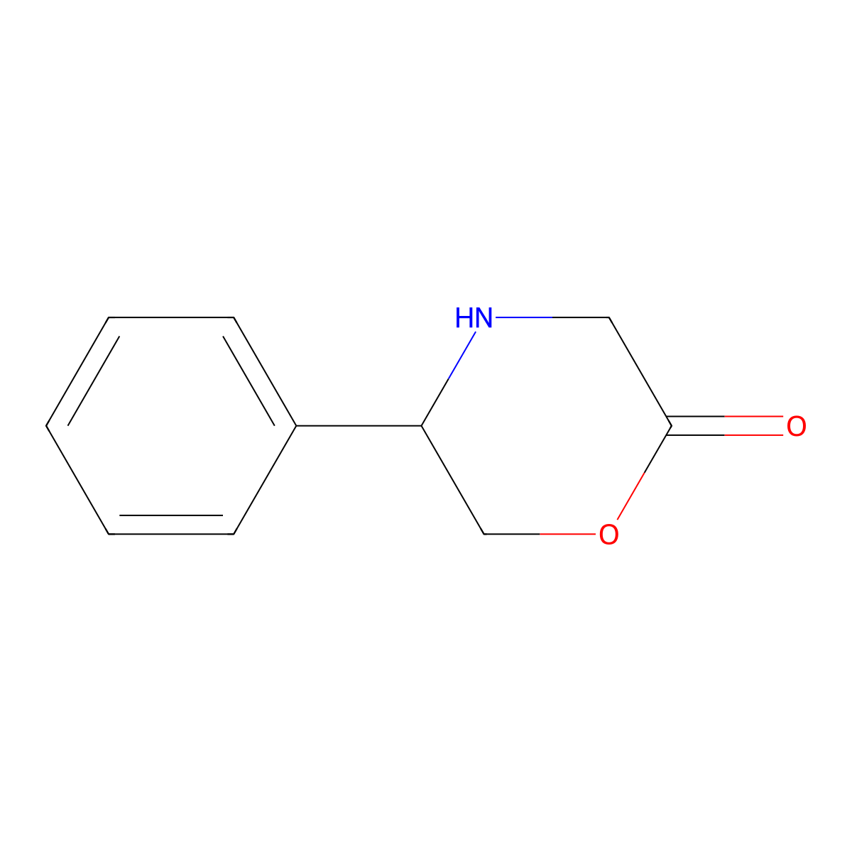 (R)-5-phenylmorpholin-2-one molecular structure, CAS 121269-45-2