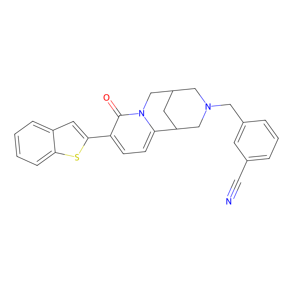 3-(((1R,5S)-9-(Benzo[b]thiophen-2-yl)-8-oxo-5,6-dihydro-1H-1,5-methanopyrido[1,2-a][1,5]diazocin-3(2H,4H,8H)-yl)methyl)benzonitrile molecular structure, CAS 1212723-88-0