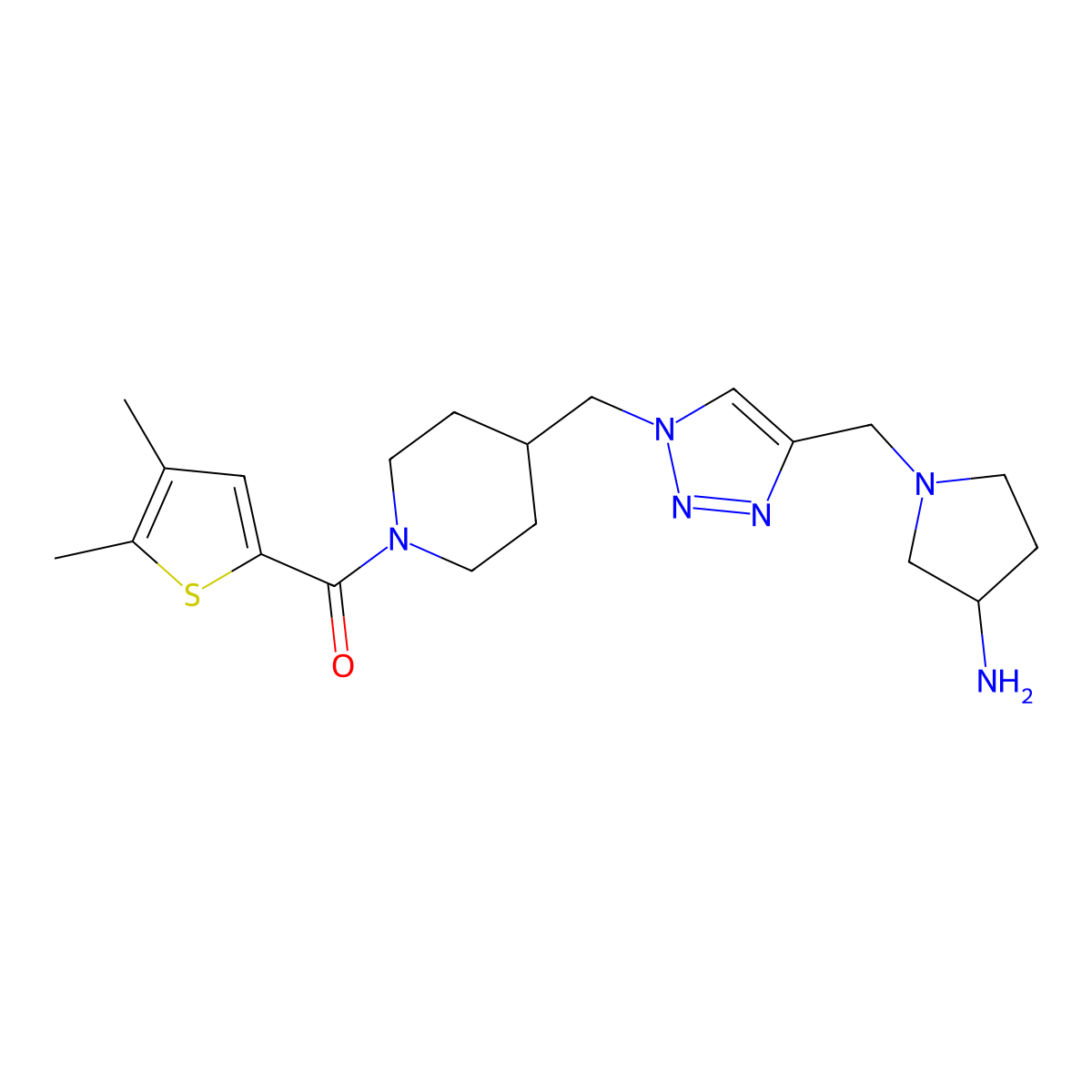 [4-[[4-[[(3R)-3-Amino-1-pyrrolidinyl]methyl]-1H-1,2,3-triazol-1-yl]methyl]-1-piperidinyl](4,5-dimethyl-2-thienyl)methanone molecular structure, CAS 1212737-46-6
