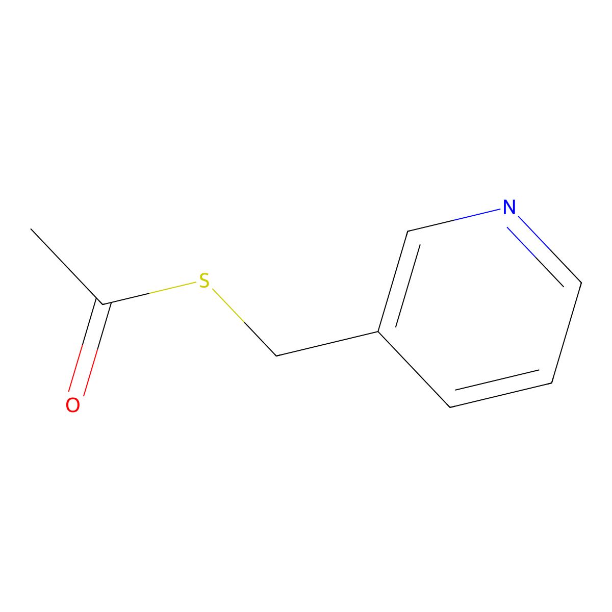 S-(Pyridin-3-ylmethyl) ethanethioate molecular structure, CAS 121277-14-3