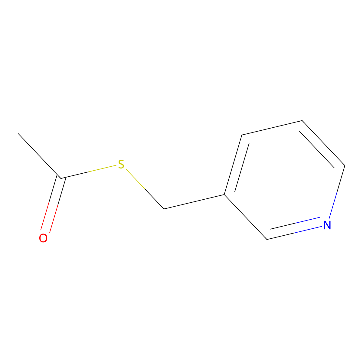 S-(Pyridin-3-ylmethyl) ethanethioate molecular structure, CAS 121277-14-3