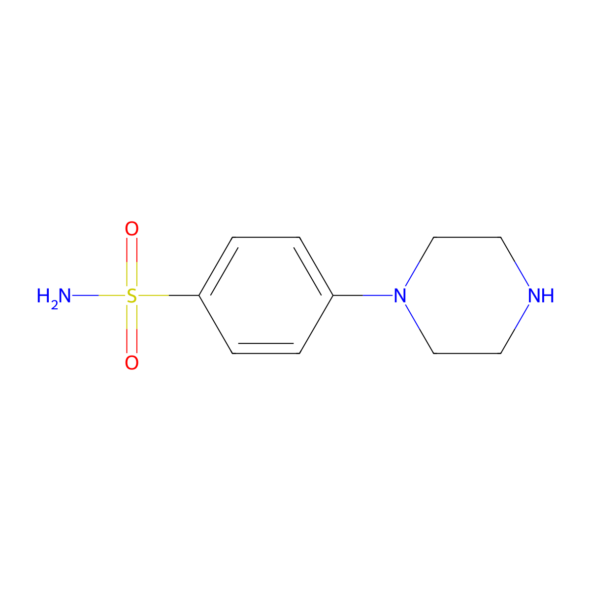 4-(Piperazin-1-yl)benzene-1-sulfonamide molecular structure, CAS 121278-31-7