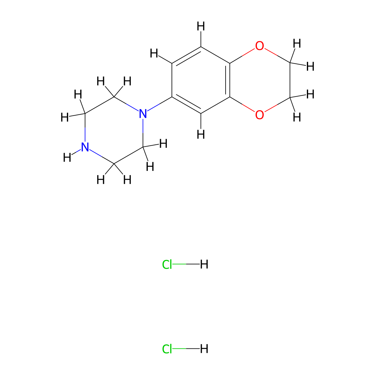 1-(2,3-Dihydro-benzo[1,4]dioxin-6-yl)-piperazine dihydrochloride molecular structure, CAS 121278-36-2