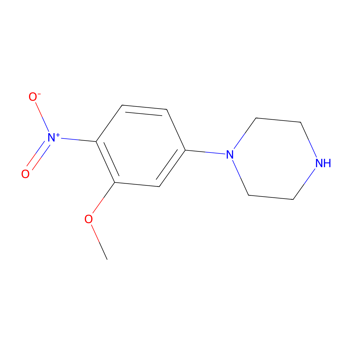 1-(3-Methoxy-4-nitrophenyl)piperazine molecular structure, CAS 121278-37-3