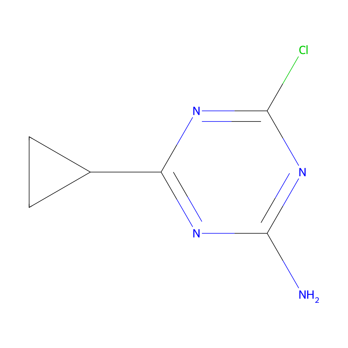 4-Chloro-6-cyclopropyl-1,3,5-triazin-2-amine molecular structure, CAS 121279-07-0