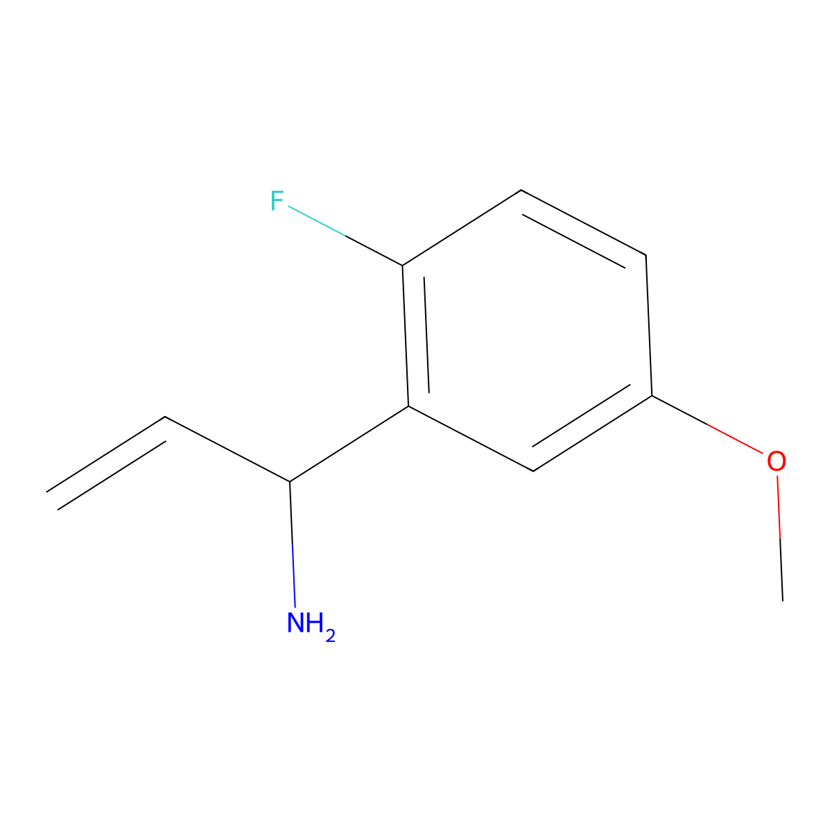 (1R)-1-(2-Fluoro-5-methoxyphenyl)prop-2-enylamine molecular structure, CAS 1212797-21-1