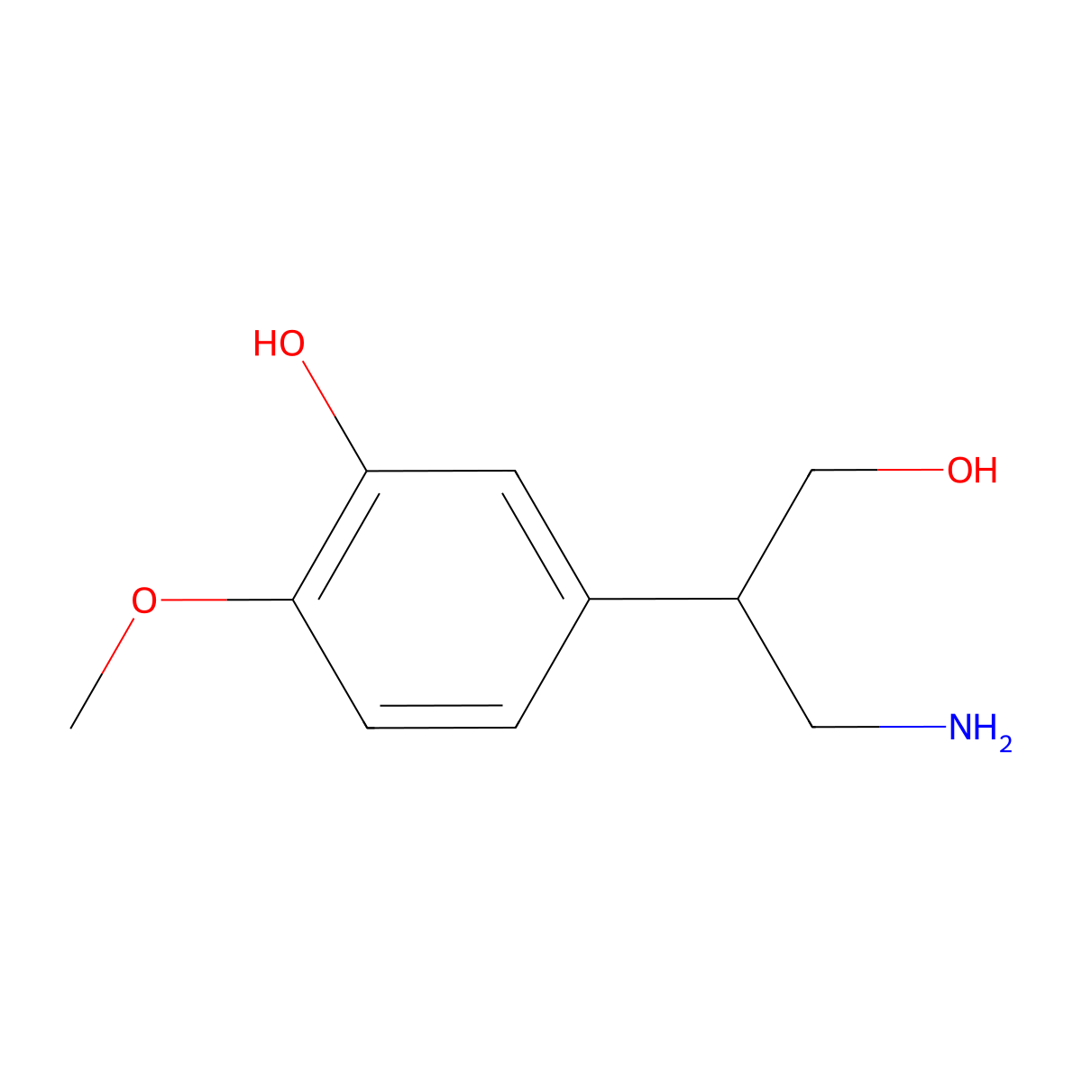 (S)-5-(1-Amino-3-hydroxypropan-2-yl)-2-methoxyphenol molecular structure, CAS 1212797-76-6