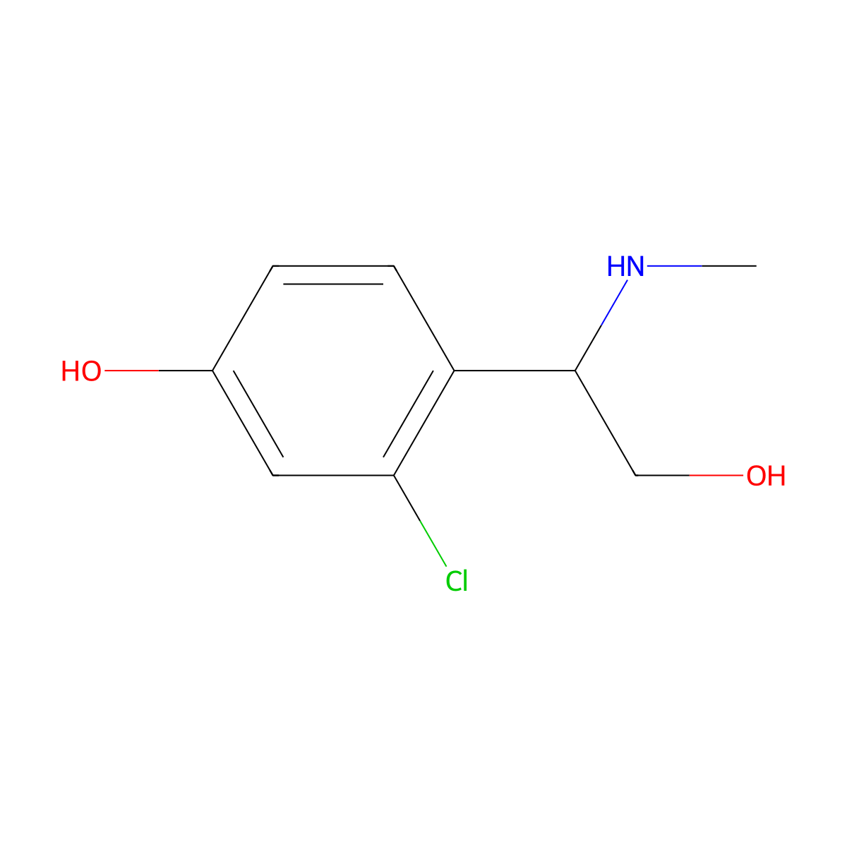 (S)-3-Chloro-4-(2-hydroxy-1-(methylamino)ethyl)phenol molecular structure, CAS 1212798-07-6