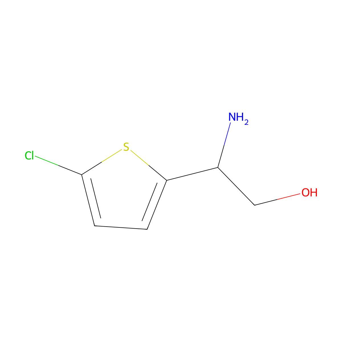 (2S)-2-amino-2-(5-chlorothiophen-2-yl)ethan-1-ol molecular structure, CAS 1212799-84-2