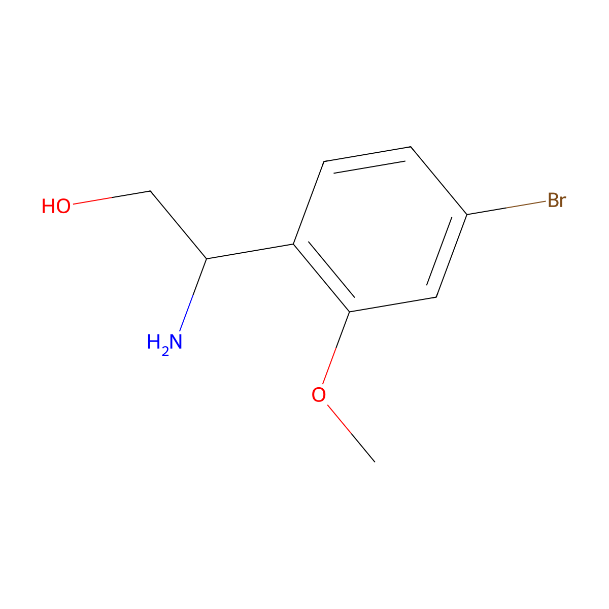(s)-2-Amino-2-(4-bromo-2-methoxyphenyl)ethan-1-ol molecular structure, CAS 1212799-95-5