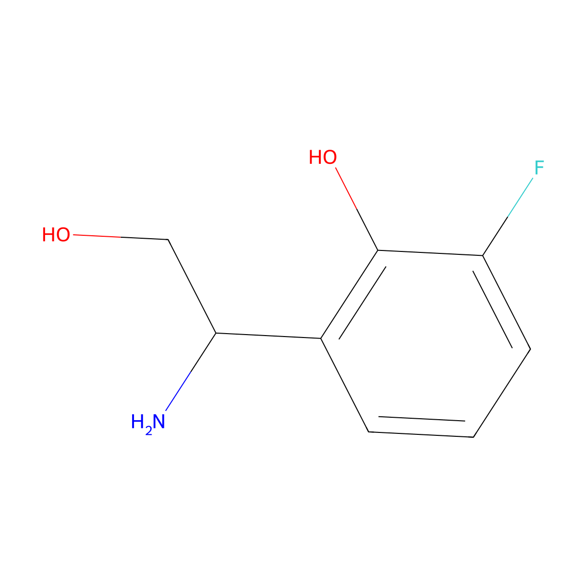 2-[(1S)-1-amino-2-hydroxyethyl]-6-fluorophenol molecular structure, CAS 1212800-03-7