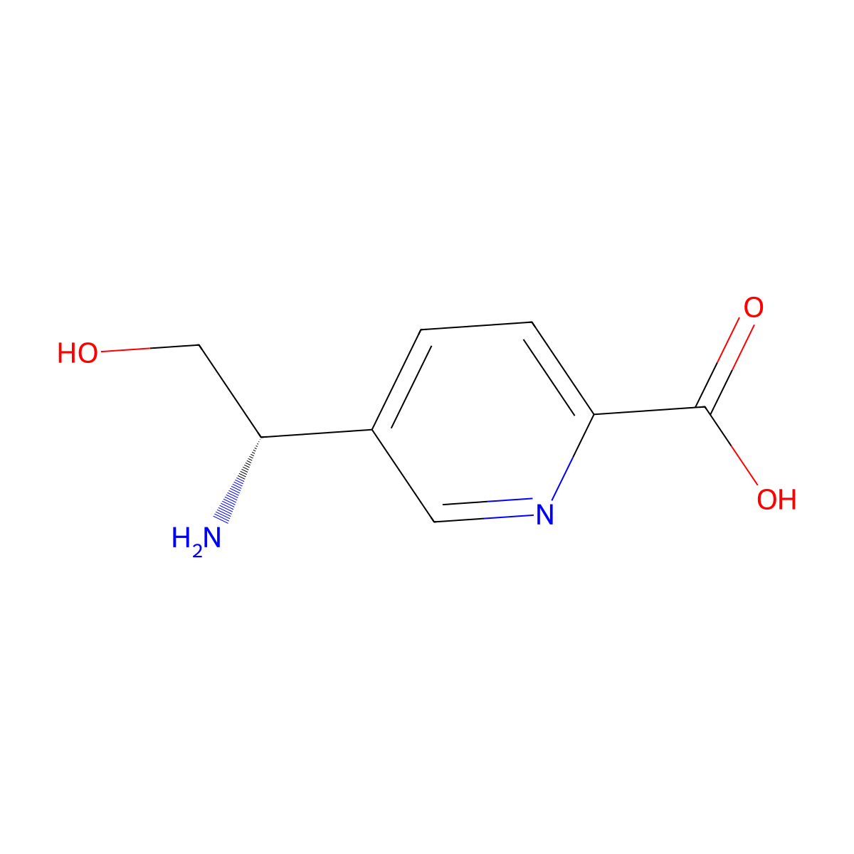 5-((1s)-1-Amino-2-hydroxyethyl)pyridine-2-carboxylic acid molecular structure, CAS 1212801-07-4