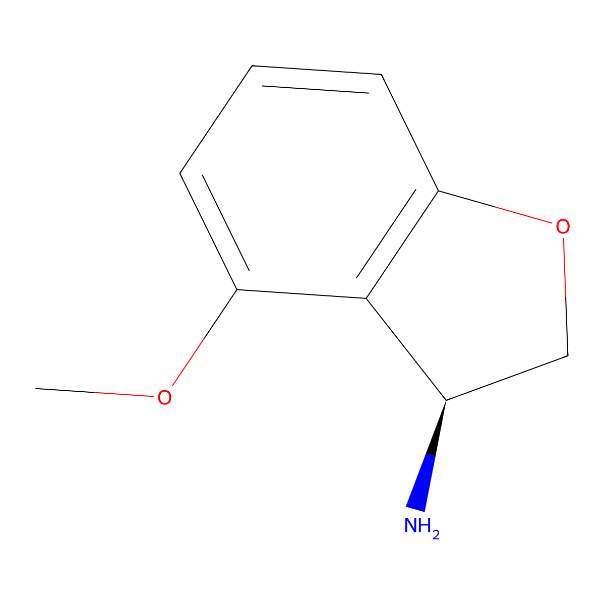(S)-4-methoxy-2,3-dihydrobenzofuran-3-amine molecular structure, CAS 1212802-03-3