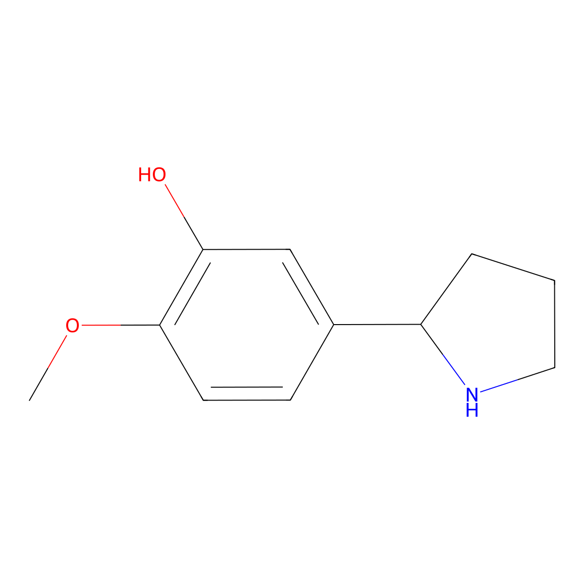 5-((2S)Pyrrolidin-2-YL)-2-methoxyphenol molecular structure, CAS 1212806-10-4