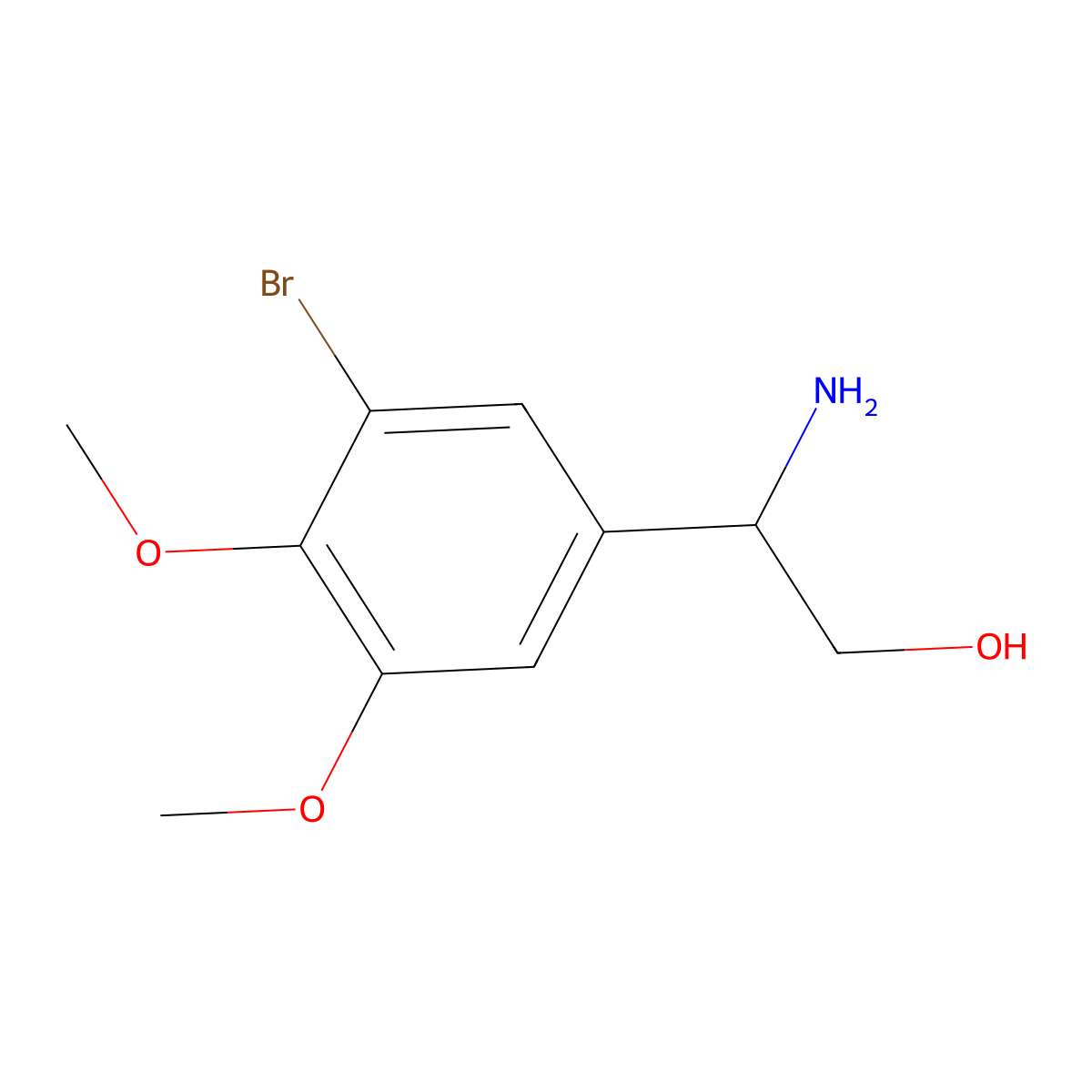 (2R)-2-amino-2-(3-bromo-4,5-dimethoxyphenyl)ethan-1-ol molecular structure, CAS 1212808-02-0