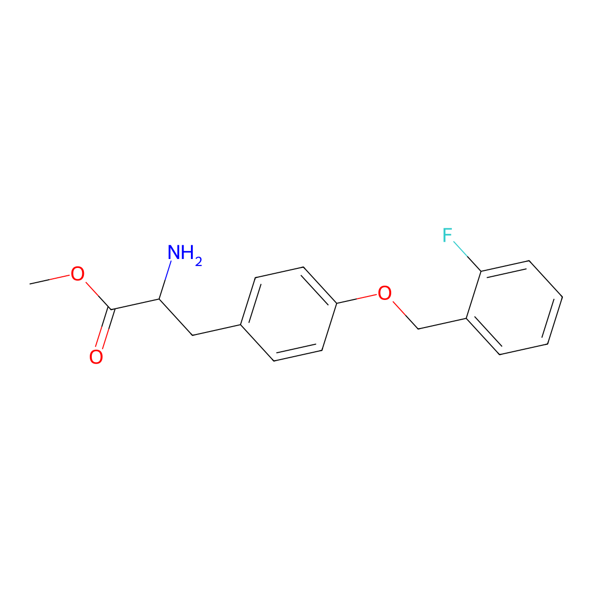 (S)-methyl 3-(4-(2-fluorobenzyloxy)phenyl)-2-aminopropanoate molecular structure, CAS 1212808-41-7