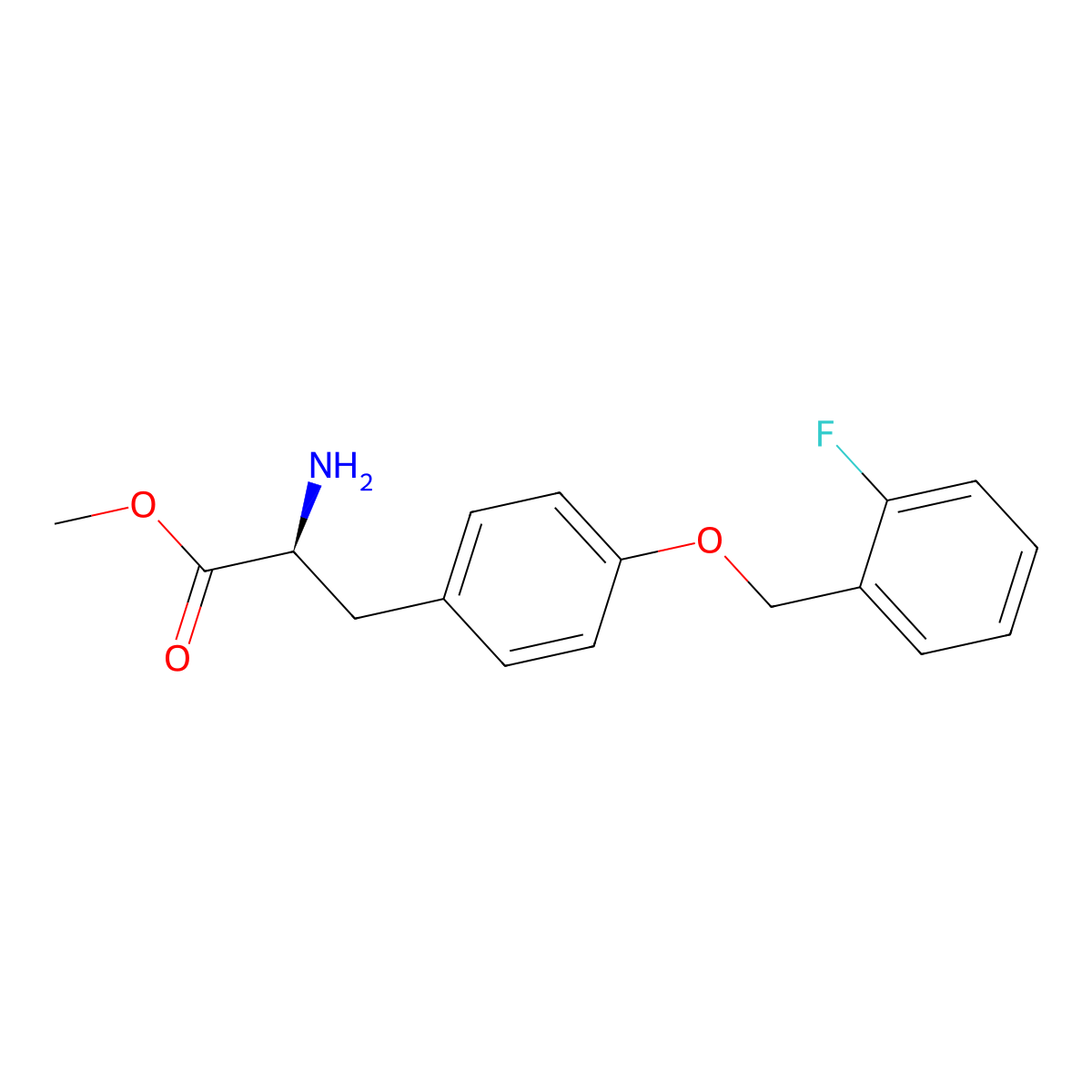 (S)-methyl 3-(4-(2-fluorobenzyloxy)phenyl)-2-aminopropanoate molecular structure, CAS 1212808-41-7