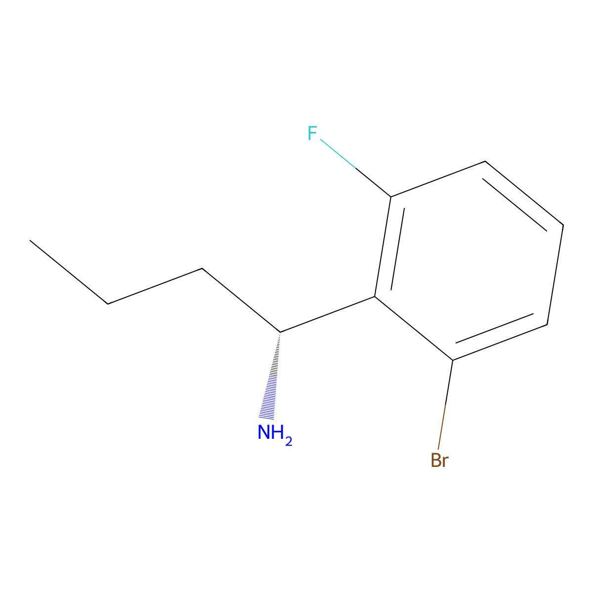 (R)-1-(2-Bromo-6-fluorophenyl)butan-1-amine molecular structure, CAS 1212809-47-6