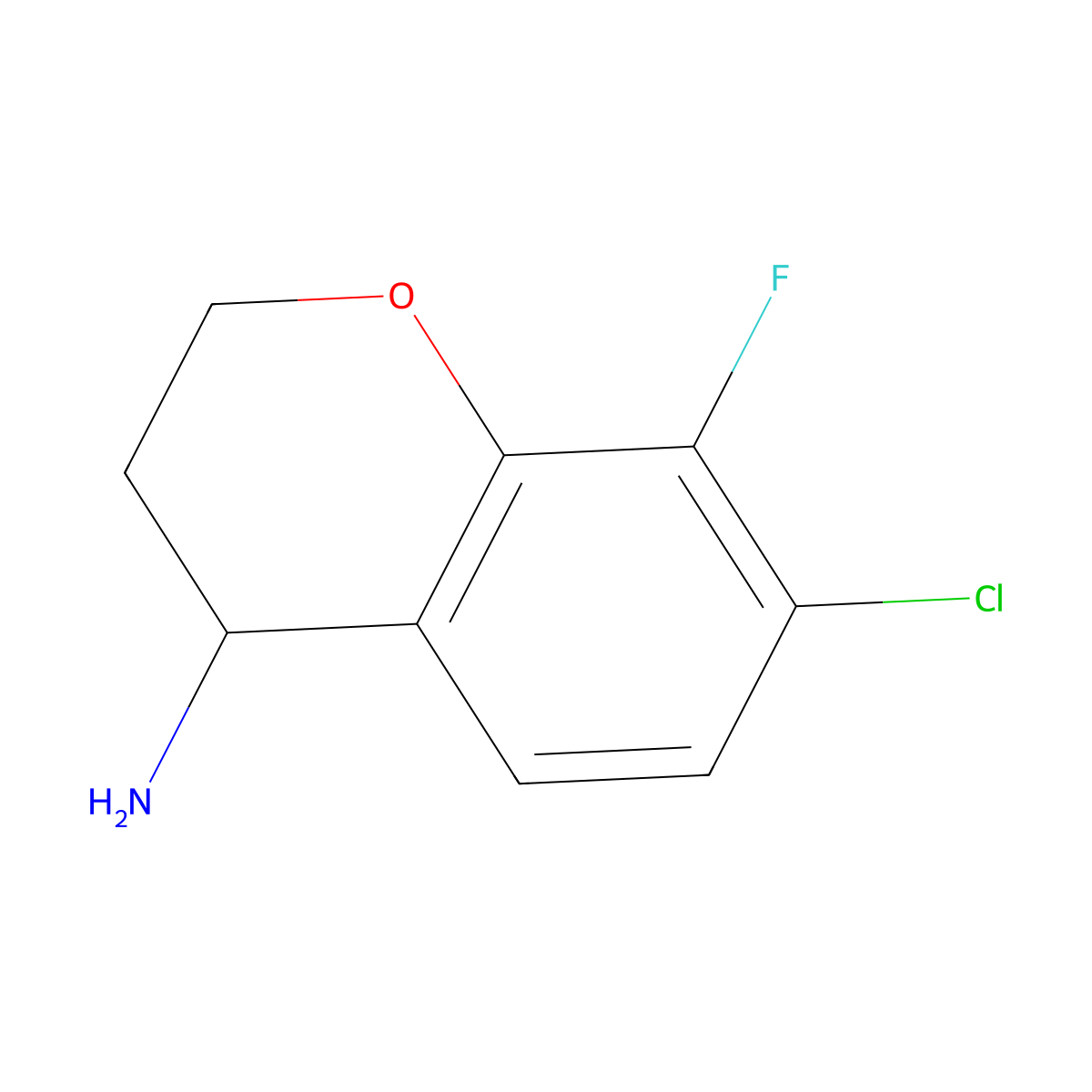 (R)-7-Chloro-8-fluorochroman-4-amine molecular structure, CAS 1212809-65-8