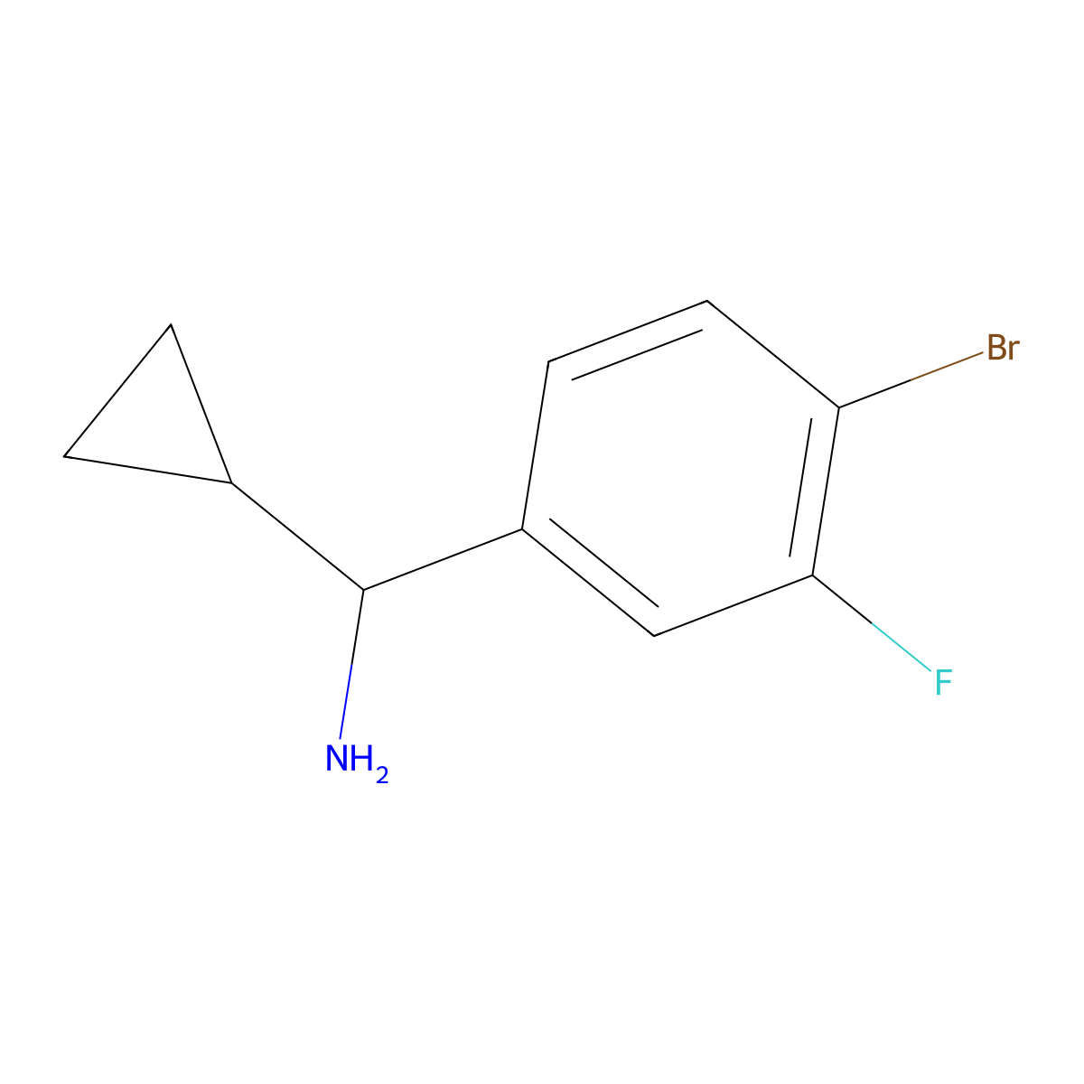 (S)-(4-Bromo-3-fluorophenyl)(cyclopropyl)methanamine molecular structure, CAS 1212810-30-4