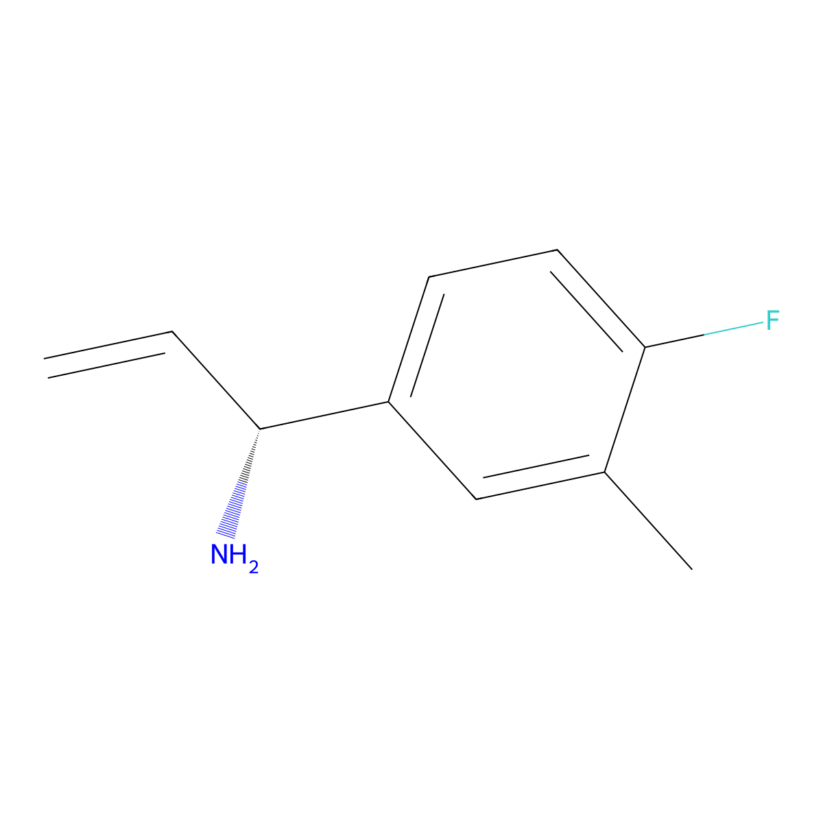 (1R)-1-(4-Fluoro-3-methylphenyl)prop-2-enylamine molecular structure, CAS 1212810-61-1