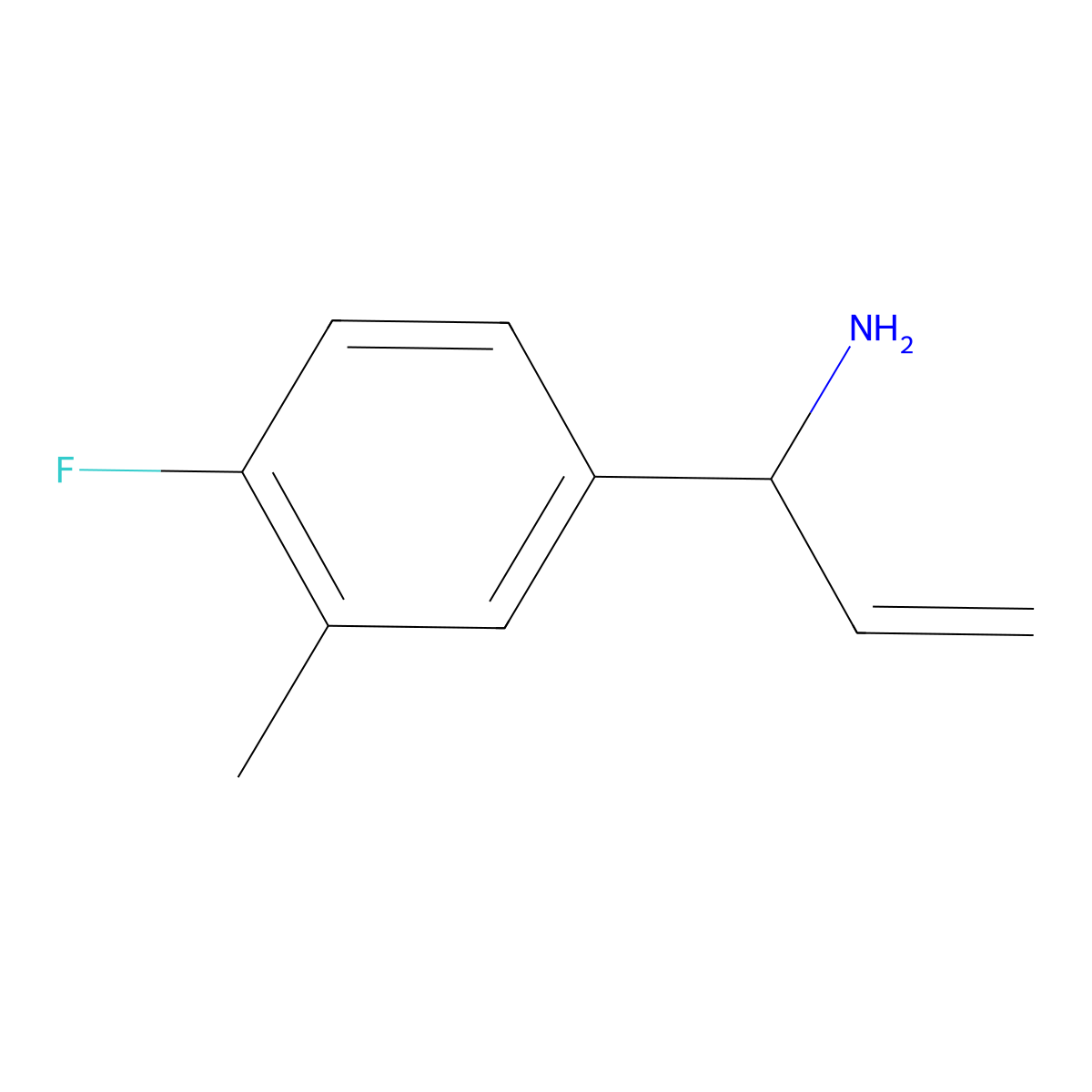 (1S)-1-(4-Fluoro-3-methylphenyl)prop-2-enylamine molecular structure, CAS 1212812-04-8