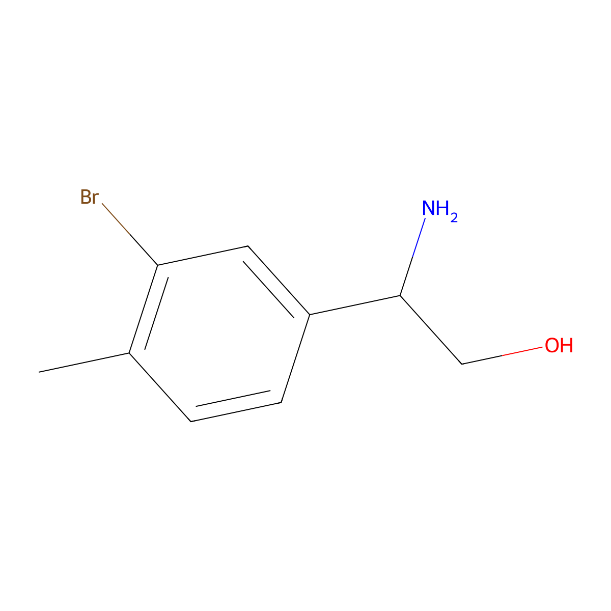 (2R)-2-Amino-2-(3-bromo-4-methylphenyl)ethan-1-OL molecular structure, CAS 1212812-89-9