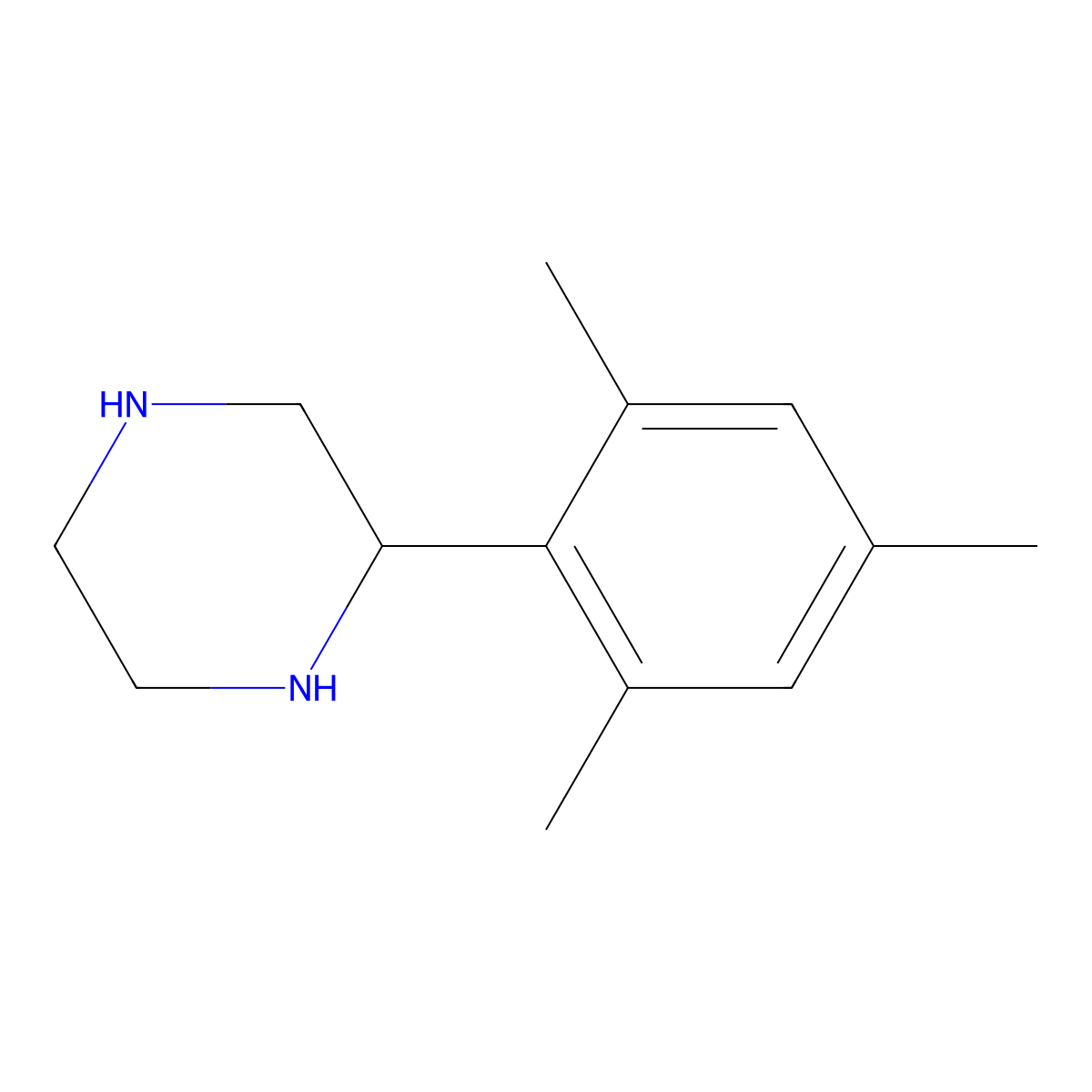 (R)-2-Mesitylpiperazine molecular structure, CAS 1212814-30-6