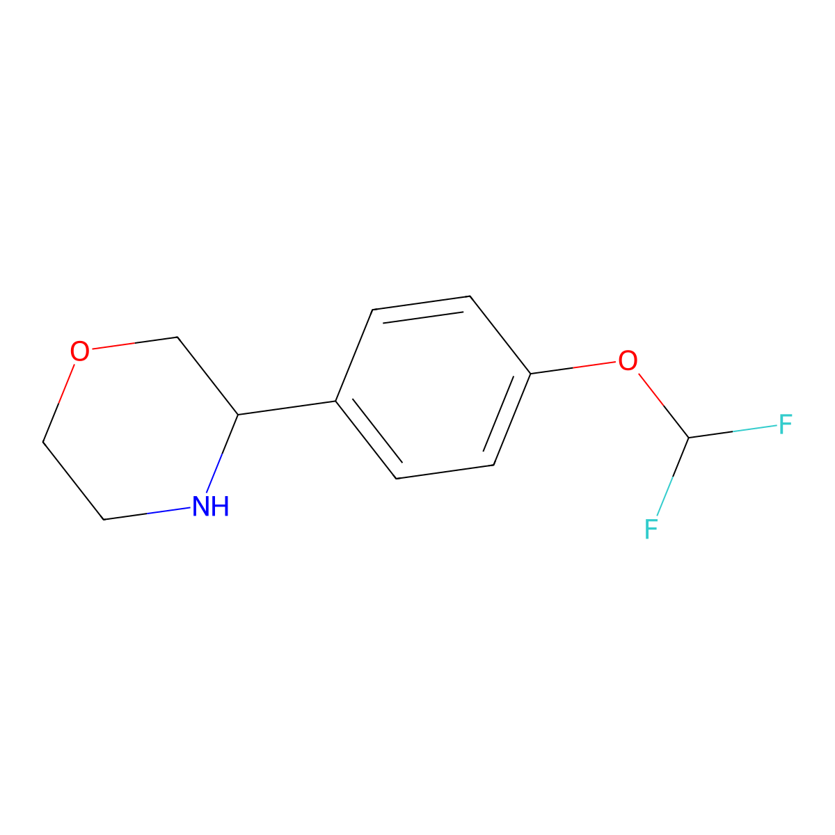 (R)-3-(4-(Difluoromethoxy)phenyl)morpholine molecular structure, CAS 1212817-26-9