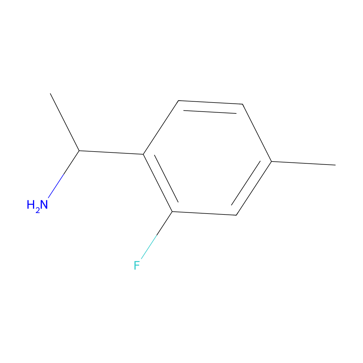 (1R)-1-(2-fluoro-4-methylphenyl)ethan-1-amine molecular structure, CAS 1212817-60-1