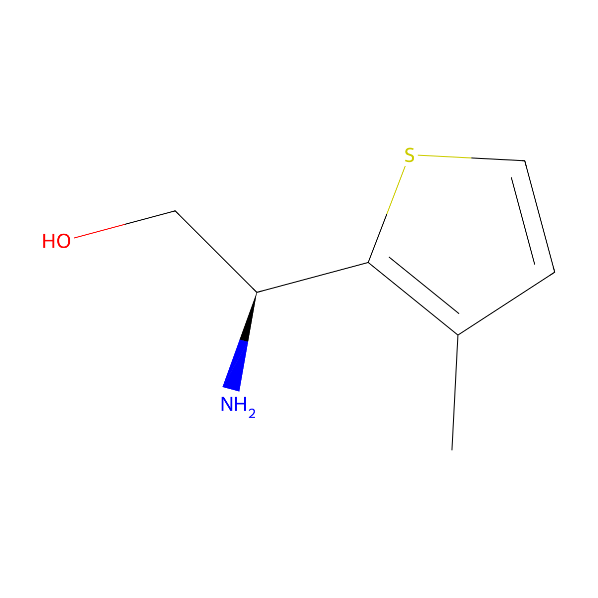 (2S)-2-amino-2-(3-methylthiophen-2-yl)ethan-1-ol molecular structure, CAS 1212817-79-2