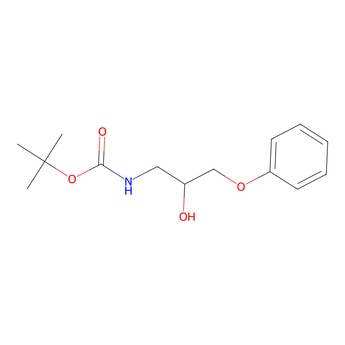 tert-butyl N-(2-hydroxy-3-phenoxypropyl)carbamate molecular structure, CAS 121282-71-1