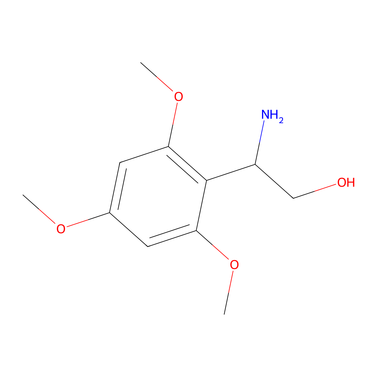 (S)-2-amino-2-(2,4,6-trimethoxyphenyl)ethan-1-ol molecular structure, CAS 1212820-49-9