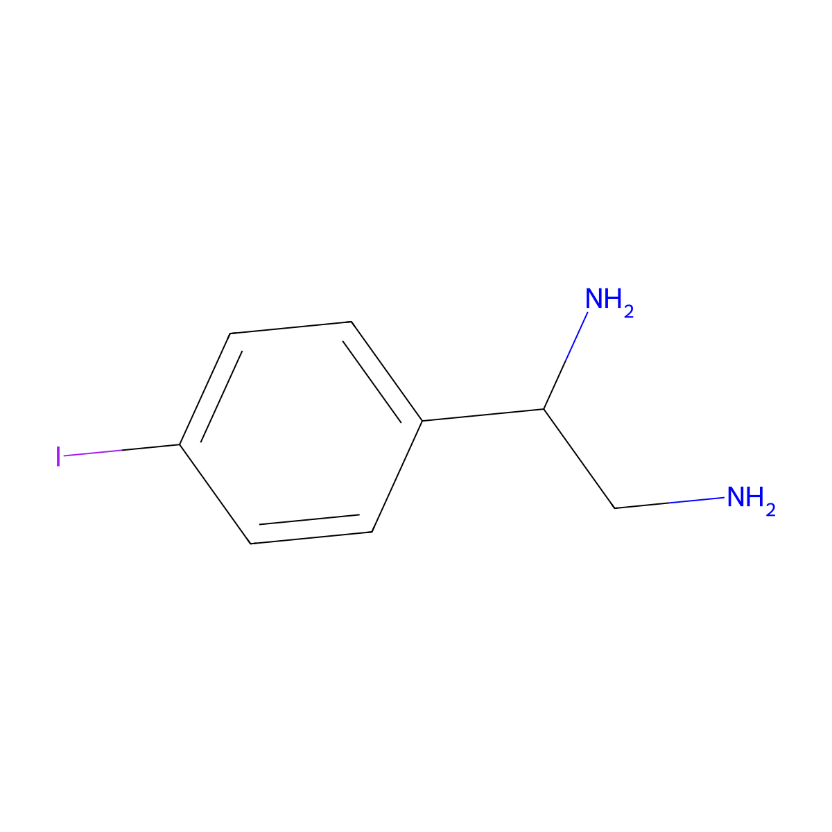 (R)-1-(4-iodophenyl)ethane-1,2-diamine molecular structure, CAS 1212820-83-1