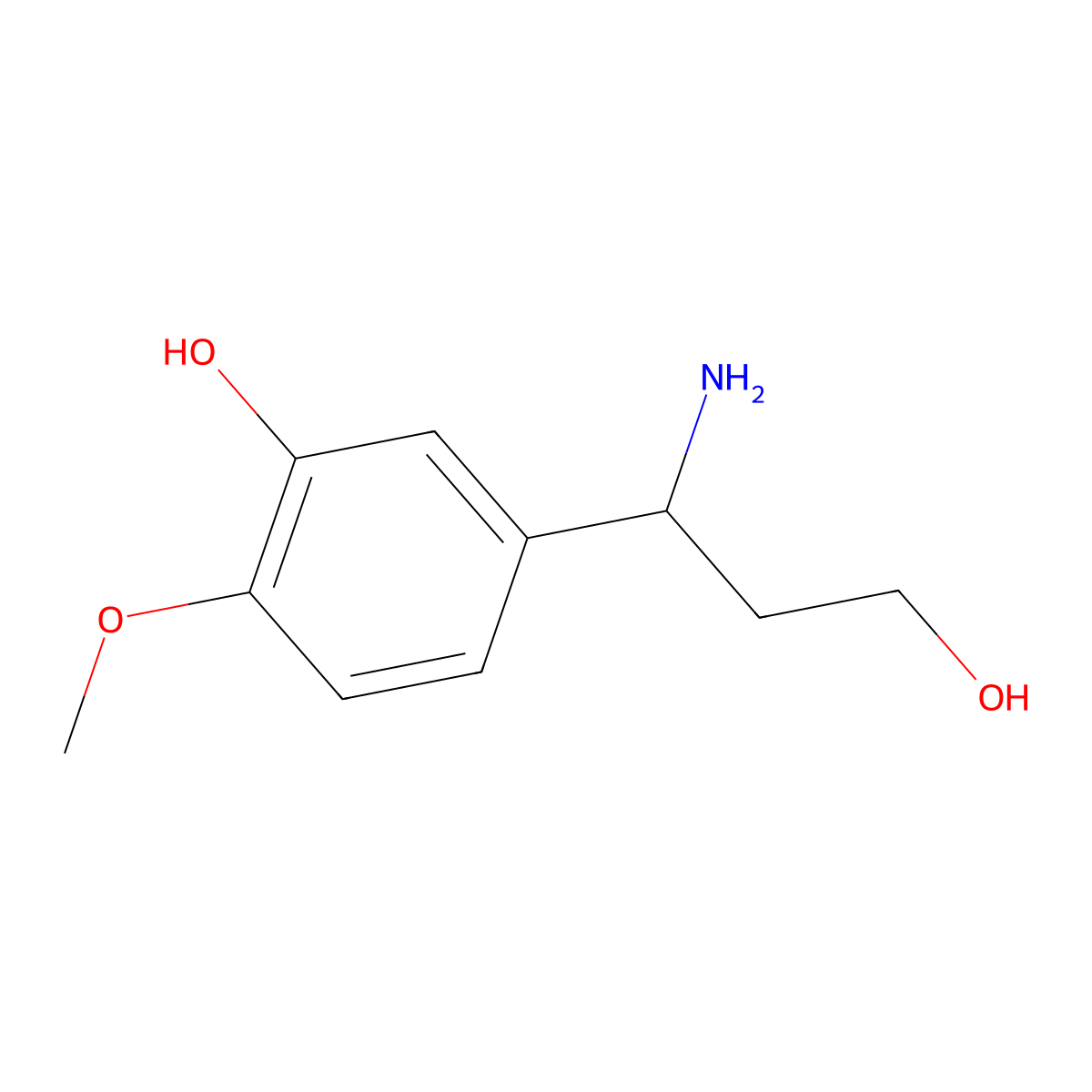 (r)-5-(1-Amino-3-hydroxypropyl)-2-methoxyphenol molecular structure, CAS 1212821-13-0