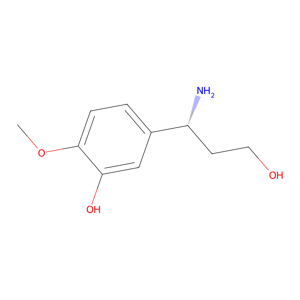 (r)-5-(1-Amino-3-hydroxypropyl)-2-methoxyphenol molecular structure, CAS 1212821-13-0