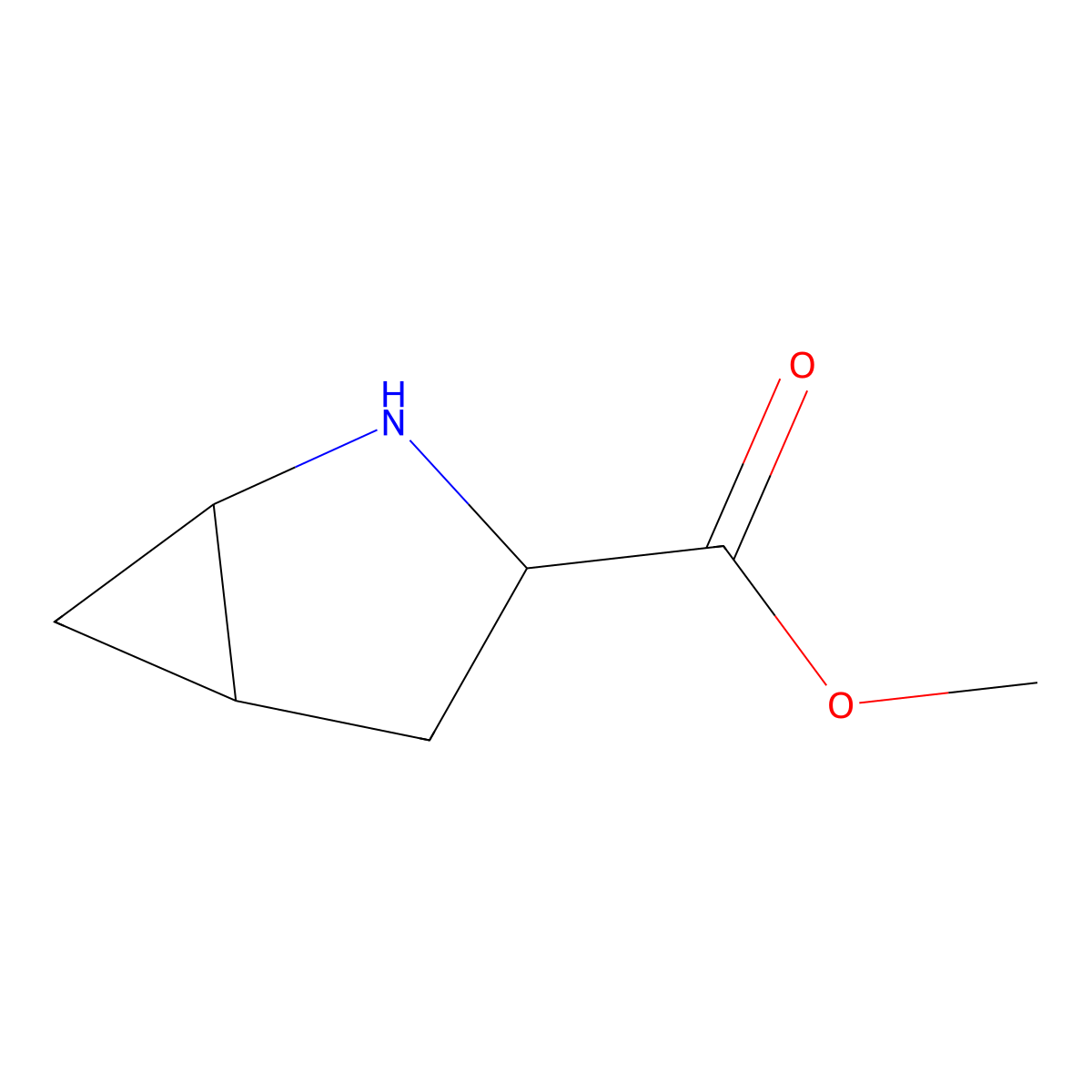 Methyl (1R,3S,5R)-2-azabicyclo[3.1.0]hexane-3-carboxylate molecular structure, CAS 1212823-12-5