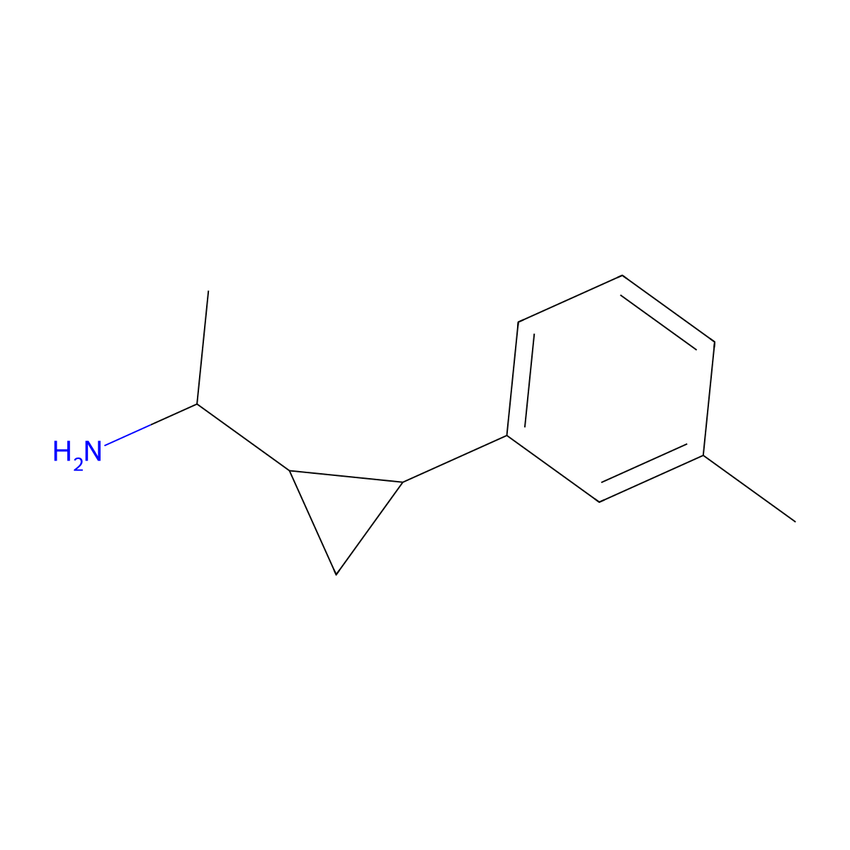 1-[2-(3-Methylphenyl)cyclopropyl]ethan-1-amine molecular structure, CAS 1212823-48-7