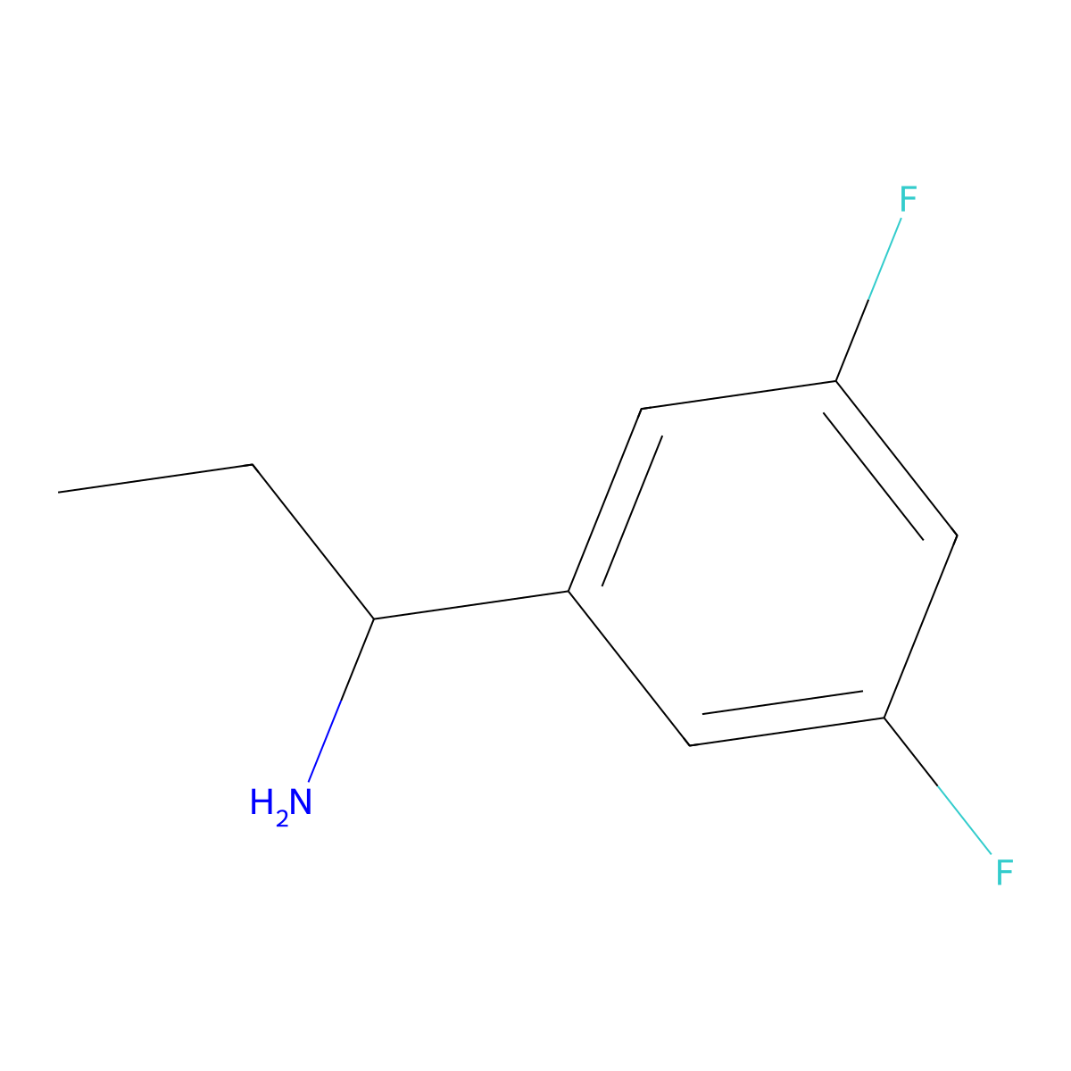 (S)-1-(3,5-Difluorophenyl)propan-1-amine molecular structure, CAS 1212824-31-1