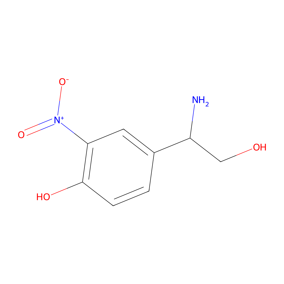 (r)-4-(1-Amino-2-hydroxyethyl)-2-nitrophenol molecular structure, CAS 1212825-54-1