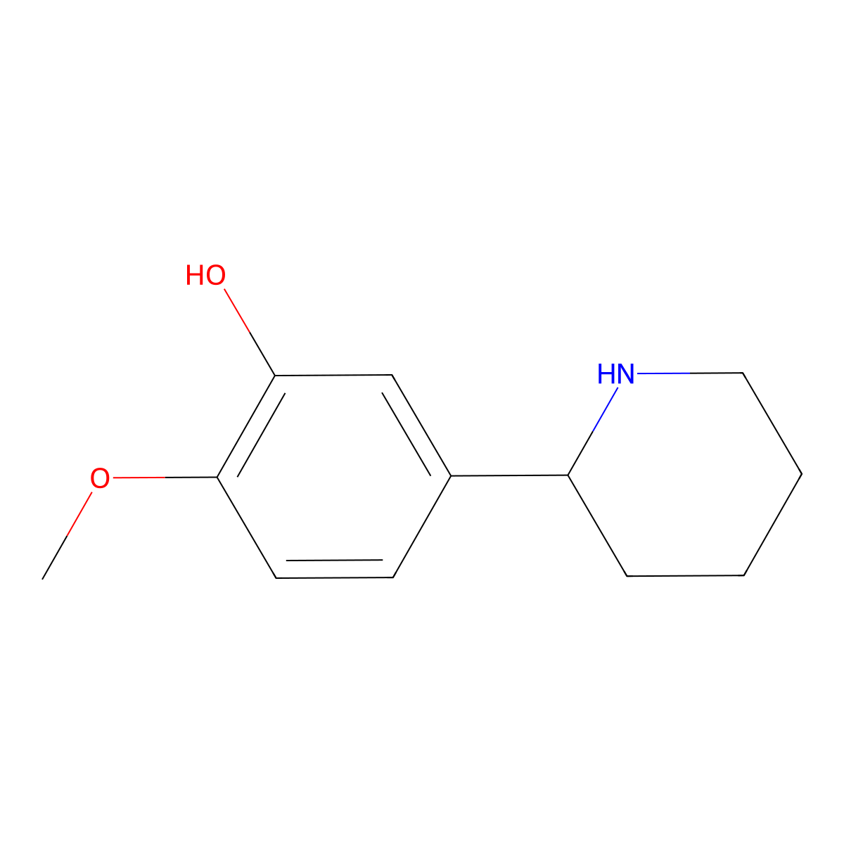 (S)-2-Methoxy-5-(piperidin-2-yl)phenol molecular structure, CAS 1212825-74-5
