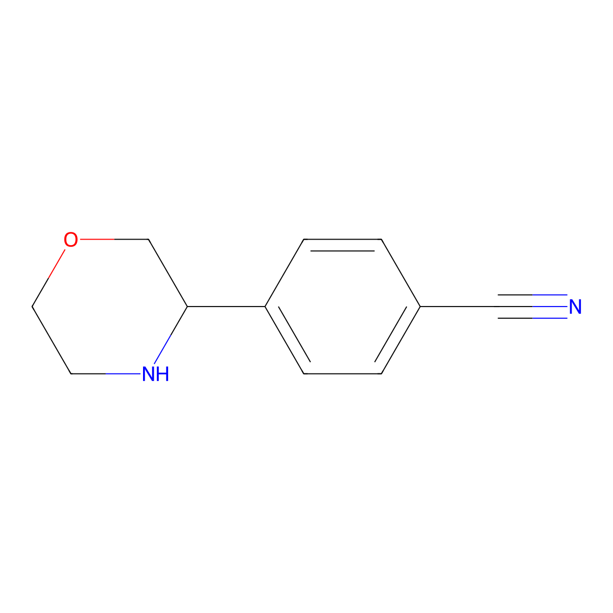 (R)-4-(Morpholin-3-yl)benzonitrile molecular structure, CAS 1212827-18-3
