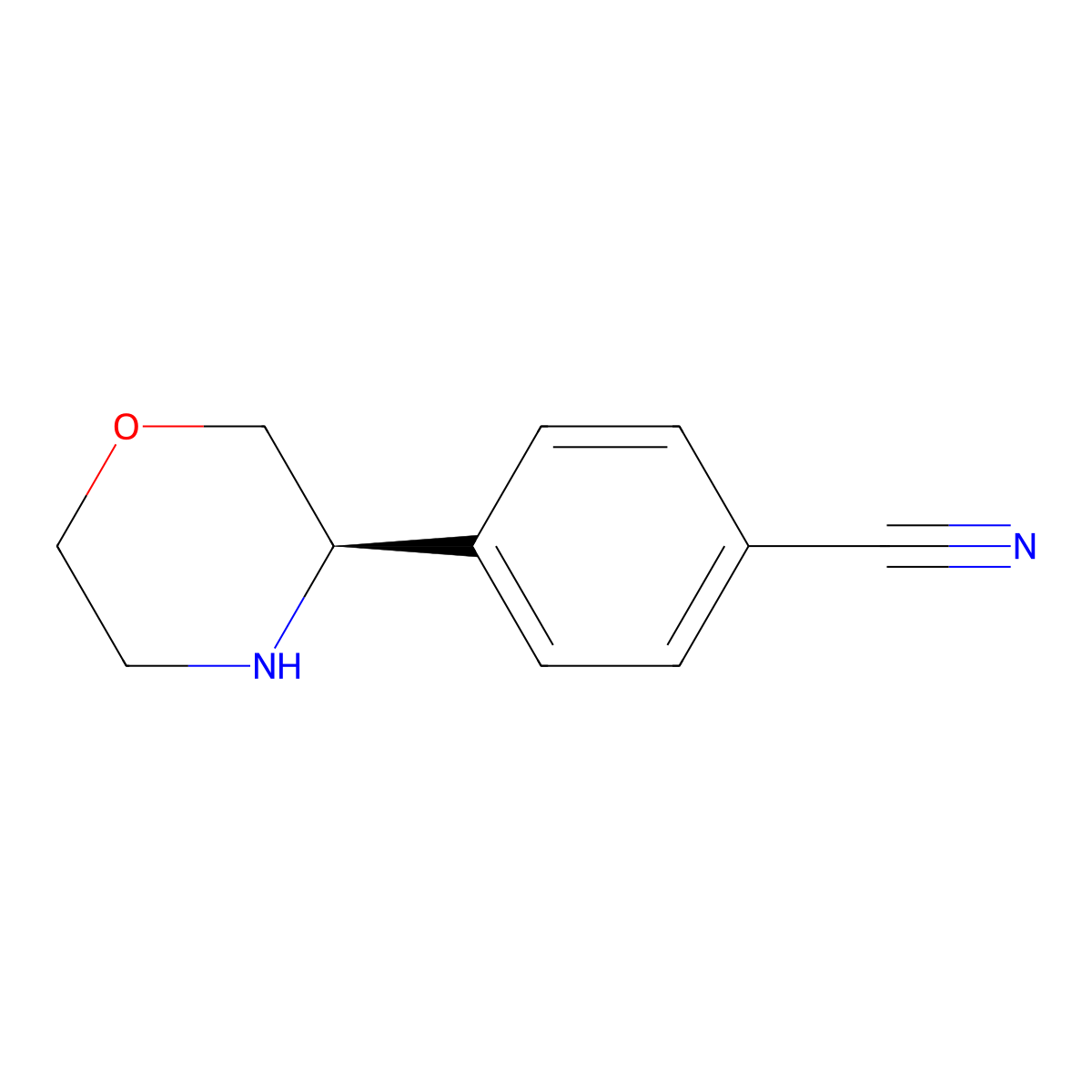 (R)-4-(Morpholin-3-yl)benzonitrile molecular structure, CAS 1212827-18-3