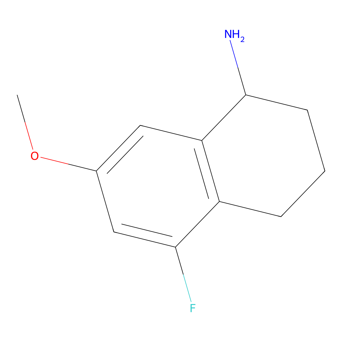 (R)-5-Fluoro-7-methoxy-1,2,3,4-tetrahydronaphthalen-1-amine molecular structure, CAS 1212827-64-9