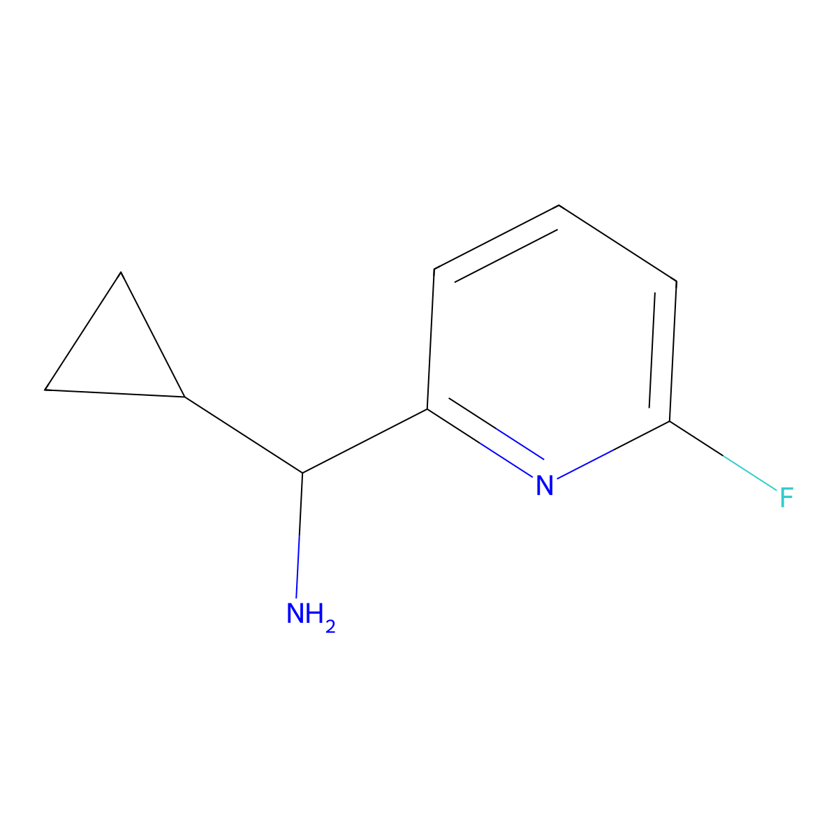 (S)-Cyclopropyl(6-fluoropyridin-2-yl)methanamine molecular structure, CAS 1212827-79-6